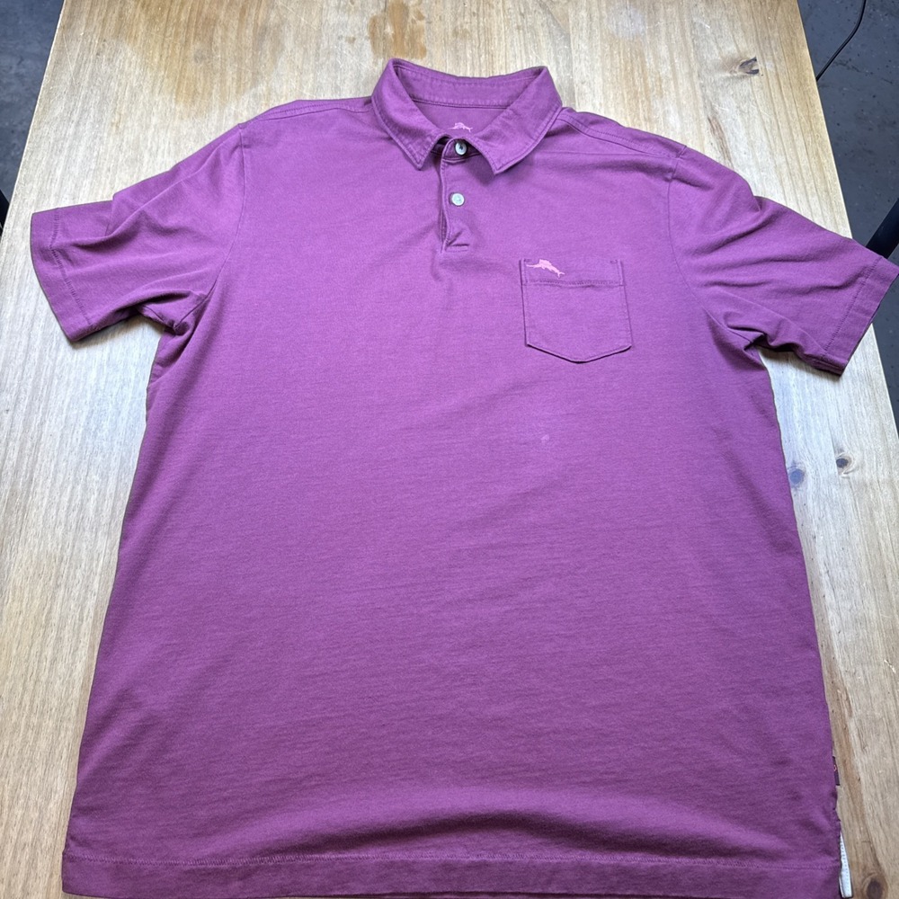 Tommy Bahama Relax Short Sleeve Polo Shirt Mens M Maroon Golf Lightweight Casual - Picture 2 of 11